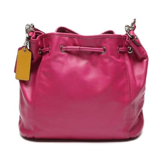 COACH Shoulder Bag F25661 leather pink purse Calfskin 2WAY Women Used Authentic