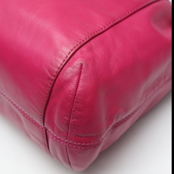 COACH Shoulder Bag F25661 leather pink purse Calfskin 2WAY Women Used Authentic