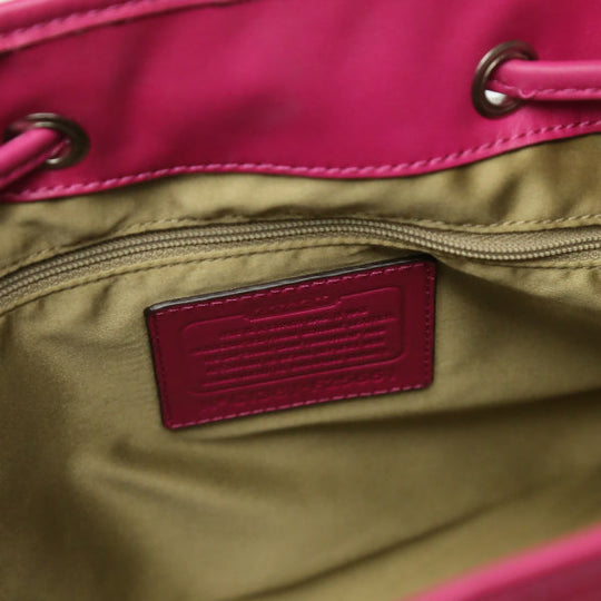 COACH Shoulder Bag F25661 leather pink purse Calfskin 2WAY Women Used Authentic