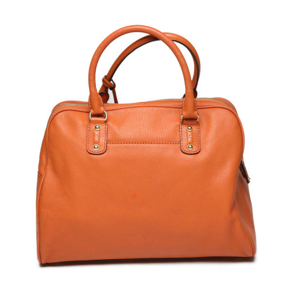 MICHAEL KORS Shoulder Bag leather Orange 2WAY boston type Diagonal Women Used Authentic