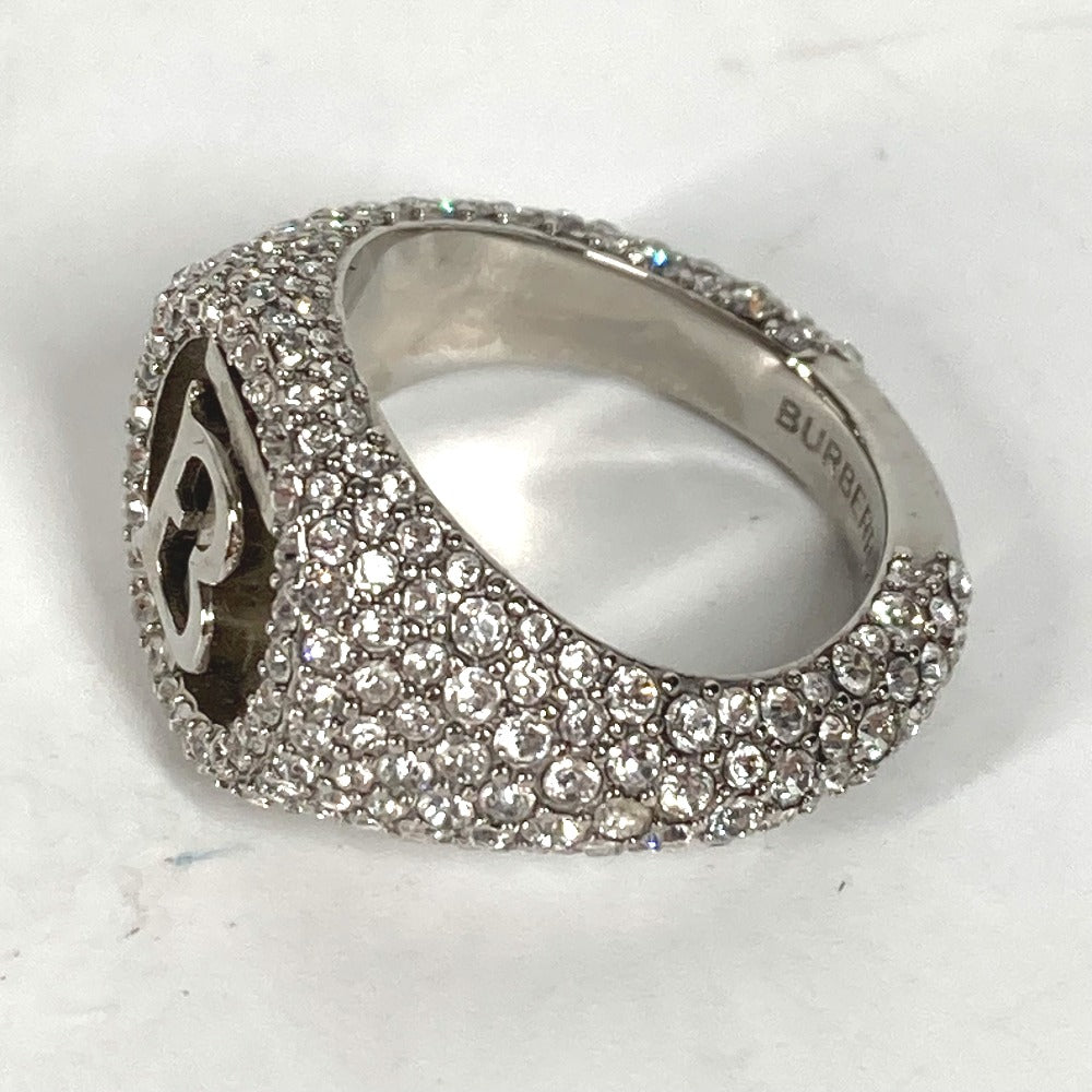 BURBERRY Ring metal Silver Accessories Embellished TB Pav Signet Ring Women 52 Used Authentic
