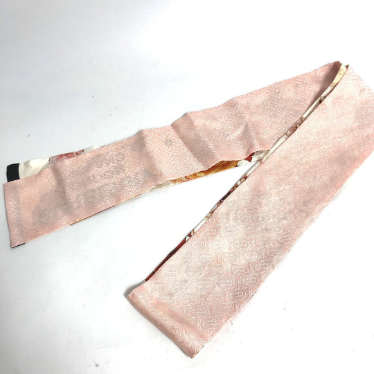 BURBERRY scarf 8021938 silk pink Floral Print Silk Skinny Scarf Women Used Authentic