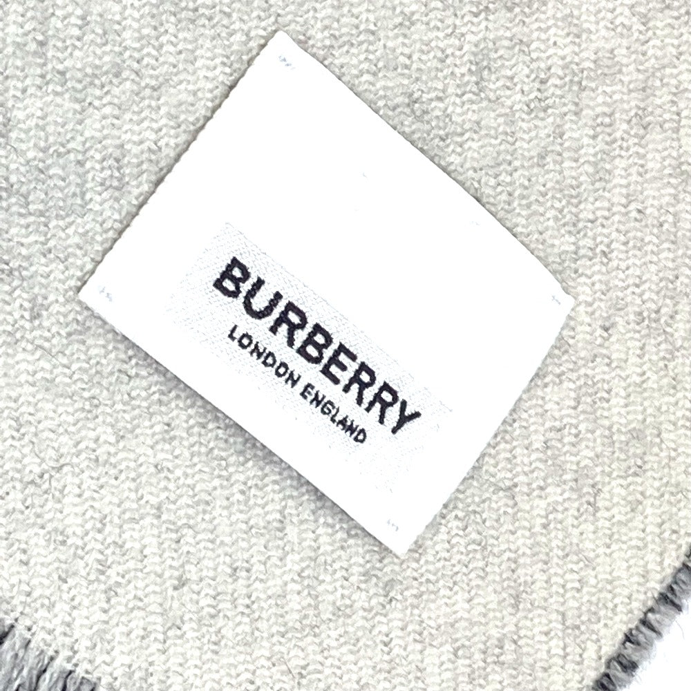 BURBERRY Scarf 80085081 wool black fringe scarf mens Used Authentic
