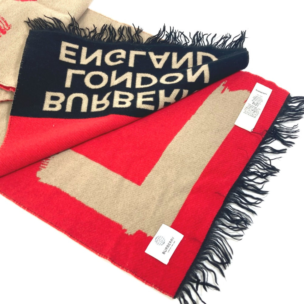 BURBERRY Scarf 8037534 Wool, Silk Brown fringe scarf Women Used Authentic