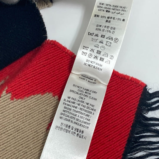 BURBERRY Scarf 8037534 Wool, Silk Brown fringe scarf Women Used Authentic