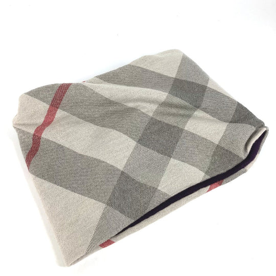 BURBERRY Scarf wool purple check Snood Women Used Authentic
