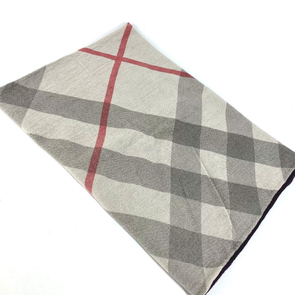 BURBERRY Scarf wool purple check Snood Women Used Authentic