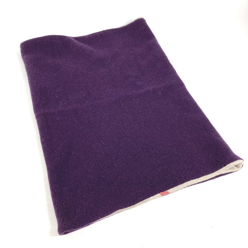 BURBERRY Scarf wool purple check Snood Women Used Authentic