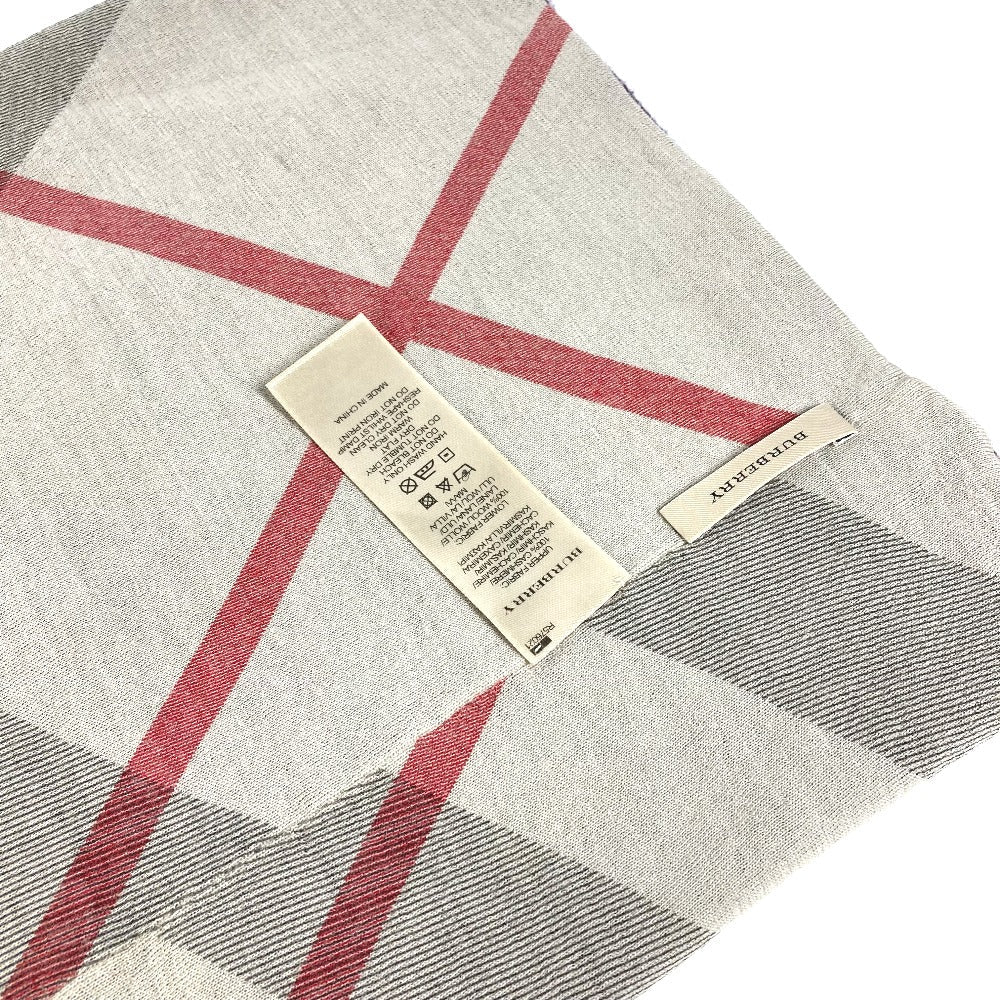 BURBERRY Scarf wool purple check Snood Women Used Authentic