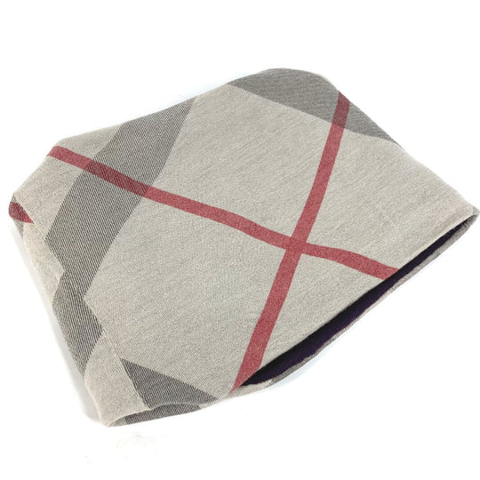 BURBERRY Scarf wool purple check Snood Women Used Authentic