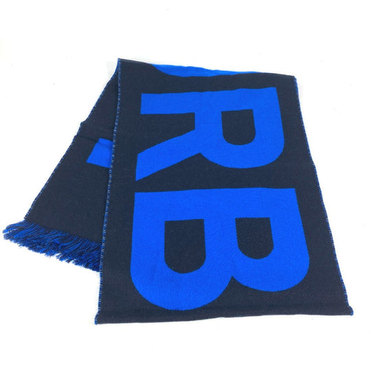 BURBERRY Scarf 8059892 wool blue logo fringe mens Used Authentic