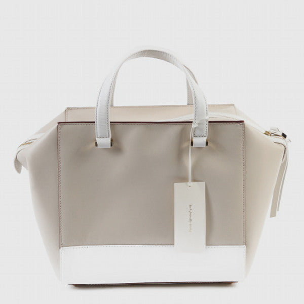Kate Spade Handbag leather Beige x white Unused item Women Used Authentic