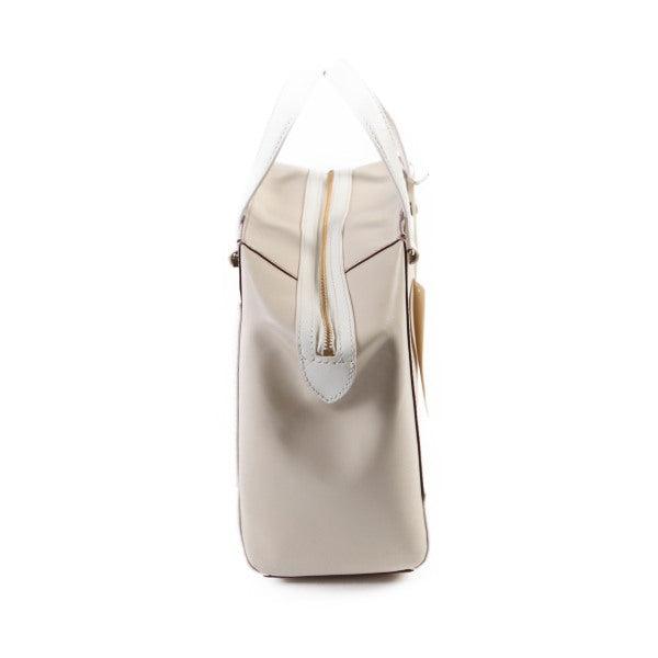 Kate Spade Handbag leather Beige x white Unused item Women Used Authentic