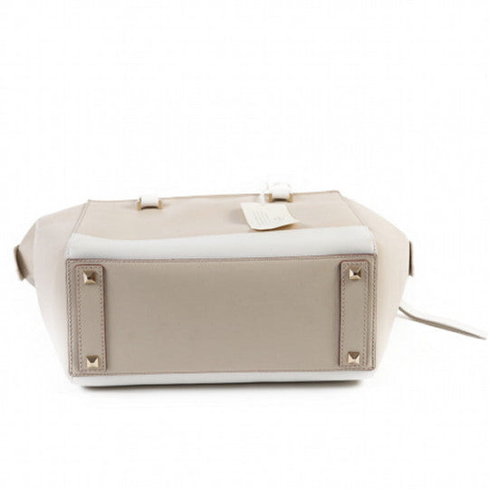 Kate Spade Handbag leather Beige x white Unused item Women Used Authentic