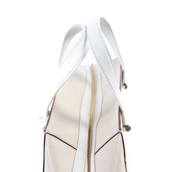 Kate Spade Handbag leather Beige x white Unused item Women Used Authentic