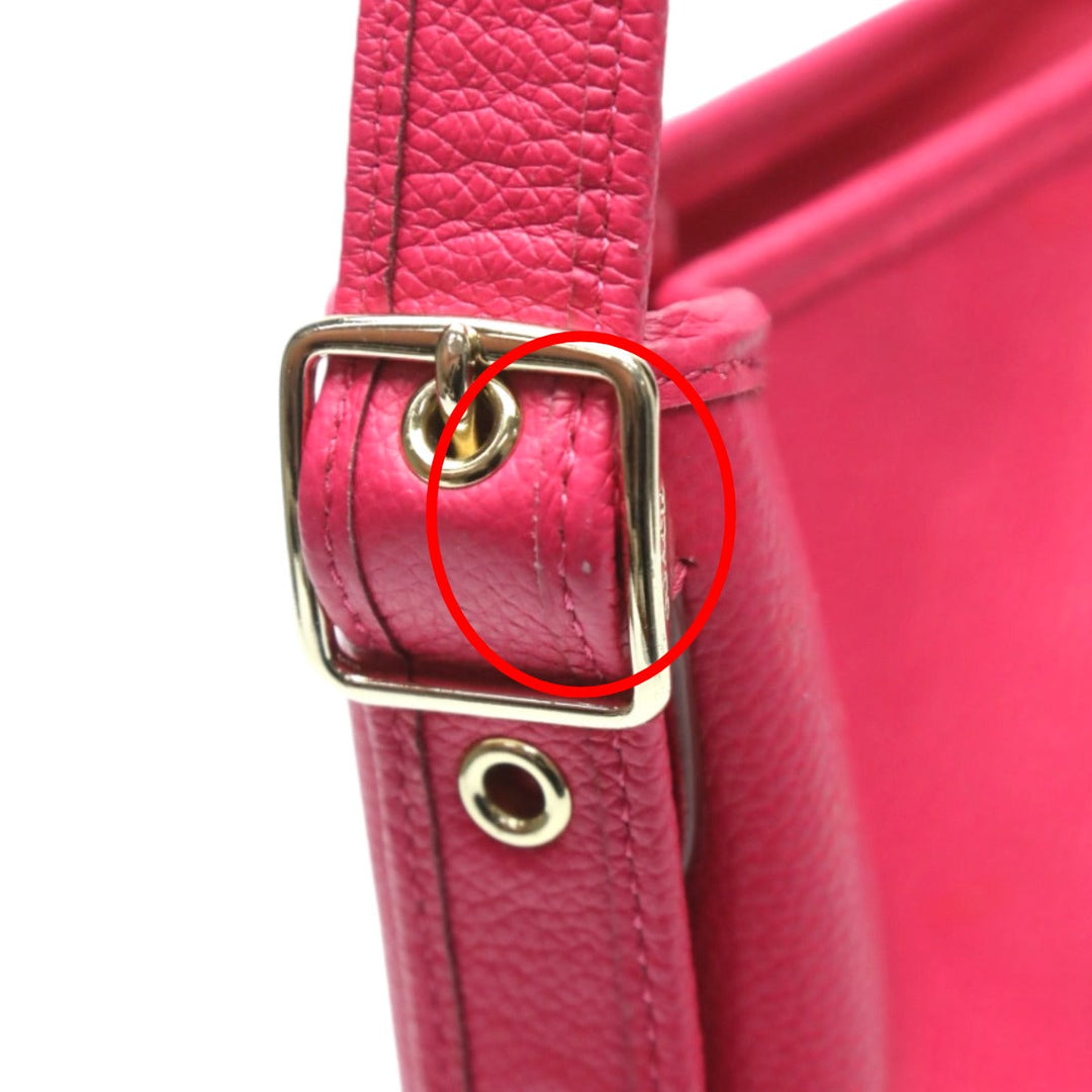 COACH Shoulder Bag leather pink Diagonal crossing Calfskin Women Used Authentic