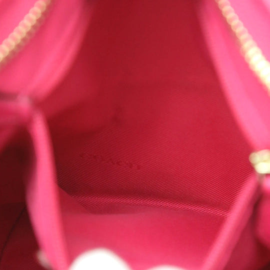 COACH Shoulder Bag leather pink Diagonal crossing Calfskin Women Used Authentic