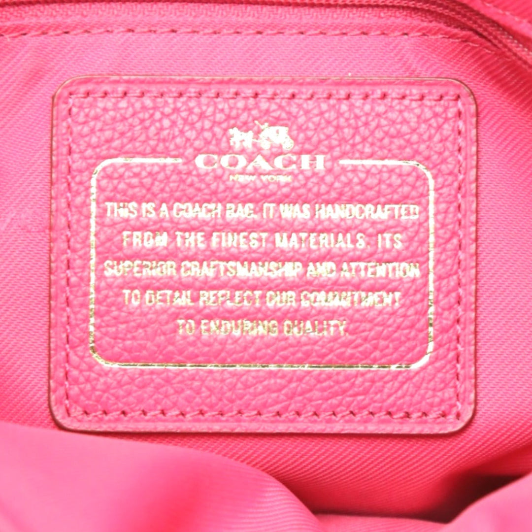 COACH Shoulder Bag leather pink Diagonal crossing Calfskin Women Used Authentic