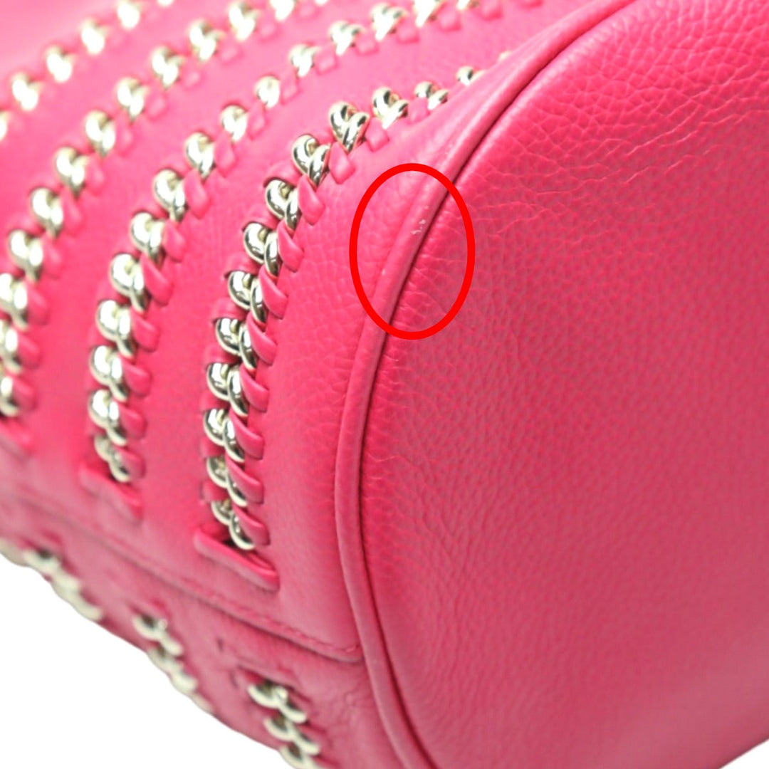 COACH Shoulder Bag leather pink Diagonal crossing Calfskin Women Used Authentic