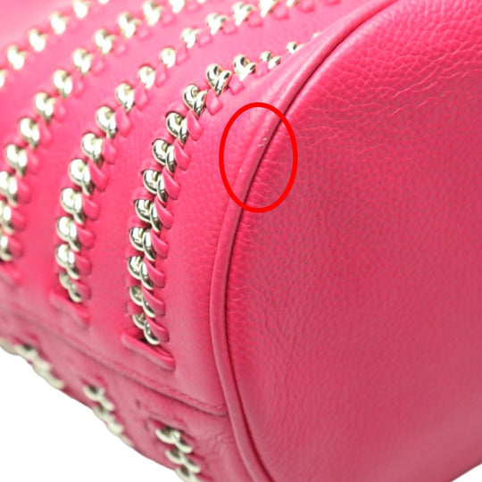 COACH Shoulder Bag leather pink Diagonal crossing Calfskin Women Used Authentic