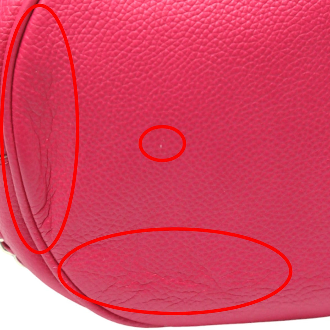 COACH Shoulder Bag leather pink Diagonal crossing Calfskin Women Used Authentic