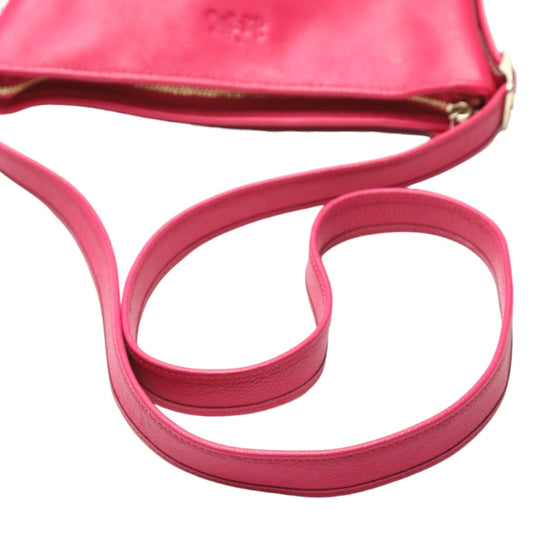 COACH Shoulder Bag leather pink Diagonal crossing Calfskin Women Used Authentic