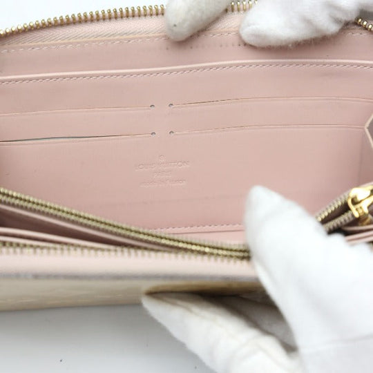 LOUIS VUITTON Long Wallet Purse M90076 Monogram Vernis Rose Angelique Zip Around Vernis Zippy wallet Women Used Authentic