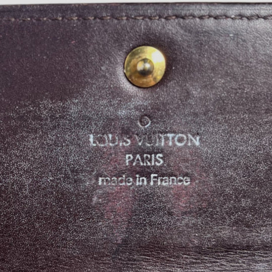 LOUIS VUITTON Long Wallet Purse M93524 Monogram Vernis Amarrant Portefeuille Sarah Vernis With 2-fold zipper Women Used Authentic
