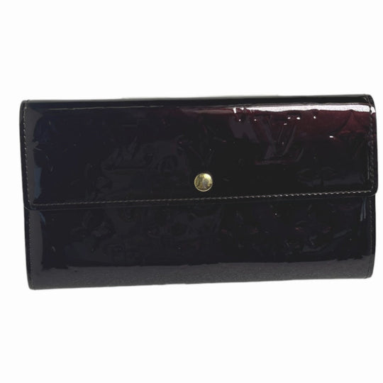 LOUIS VUITTON Long Wallet Purse M93524 Monogram Vernis Amarrant Portefeuille Sarah Vernis With 2-fold zipper Women Used Authentic