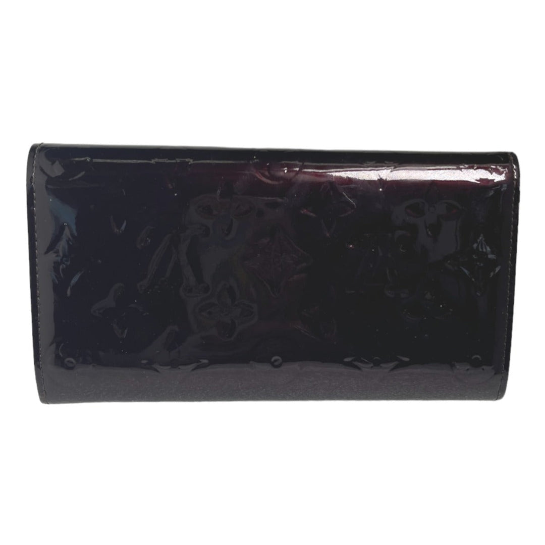 LOUIS VUITTON Long Wallet Purse M93524 Monogram Vernis Amarrant Portefeuille Sarah Vernis With 2-fold zipper Women Used Authentic