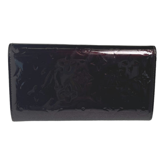 LOUIS VUITTON Long Wallet Purse M93524 Monogram Vernis Amarrant Portefeuille Sarah Vernis With 2-fold zipper Women Used Authentic