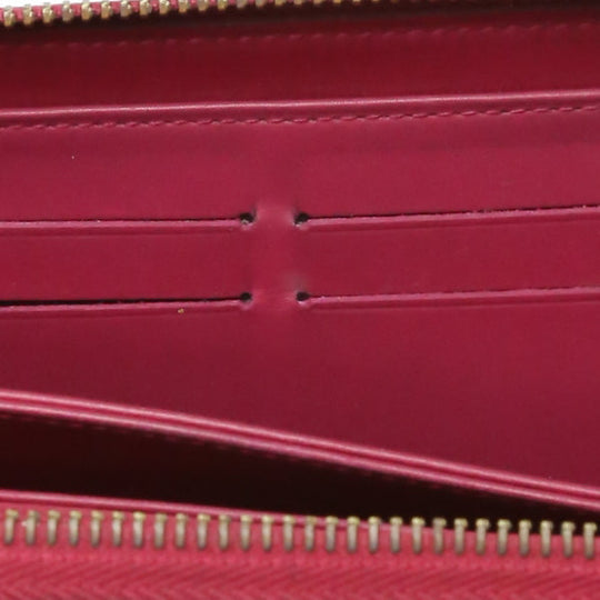 LOUIS VUITTON Long Wallet Purse M61379 Monogram Vernis Magenta Zip Around Vernis Zippy wallet Women Used Authentic