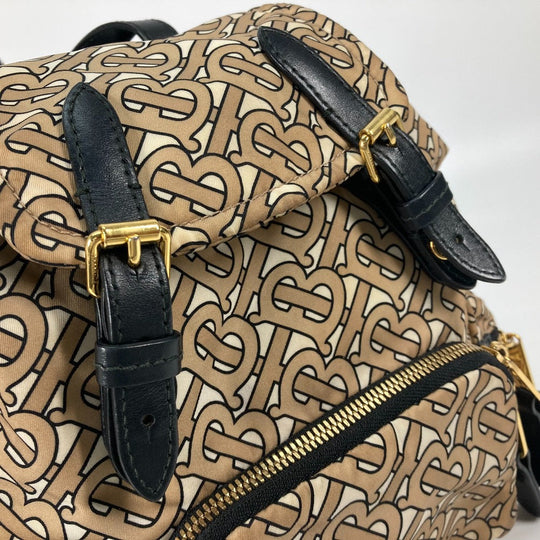 BURBERRY Backpack 8017168 Nylon beige mini TB logo Women Used Authentic