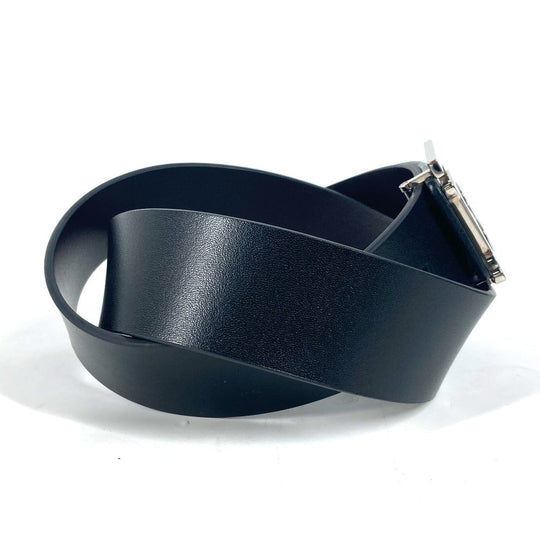BURBERRY belt leather black TB logo mens 85 Used Authentic