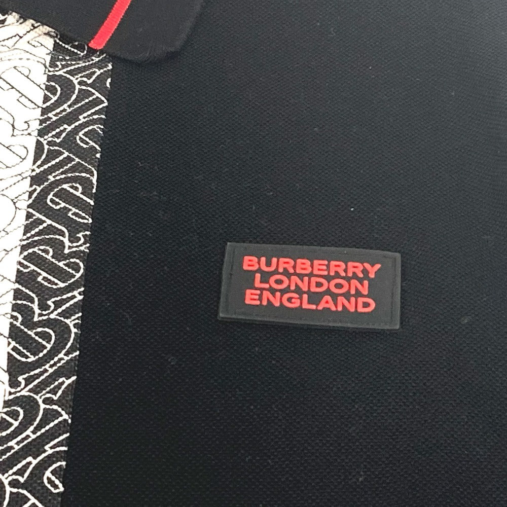 BURBERRY Short sleeve polo shirt 8027016 cotton black apparel tops short sleeves Monogram TB Stripe mens S Used Authentic