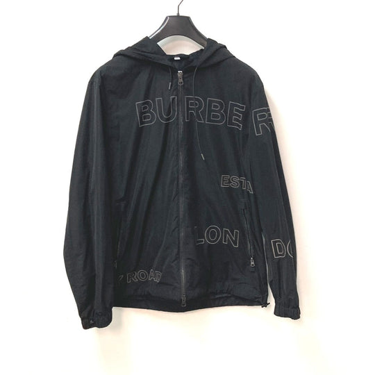 BURBERRY Jacket Nylon black Outer Apparel Long Sleeve Tops Check Inside hoodie logo mens ‚k Used Authentic