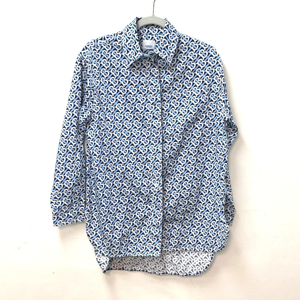 BURBERRY one piece 8048813 cotton blue Long sleeve apparel TB shirt dress logo Women IT 34 Used Authentic