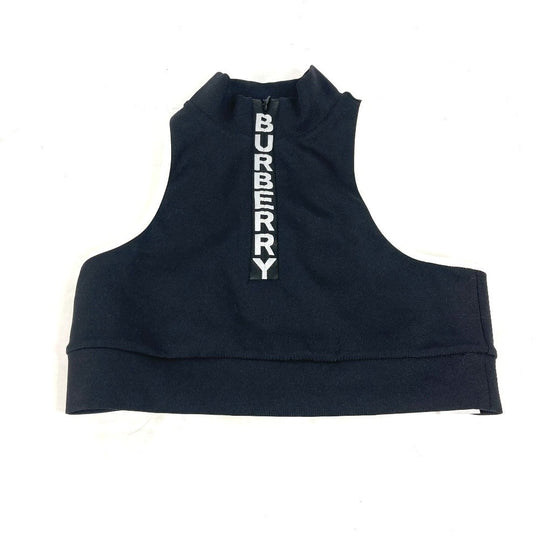 BURBERRY Tank top 8018926 polyamide black Logo Tops Women S Used Authentic