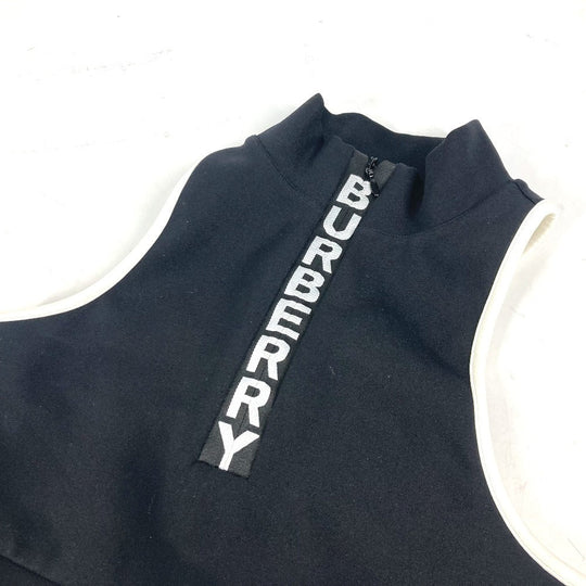 BURBERRY Tank top 8018926 polyamide black Logo Tops Women S Used Authentic