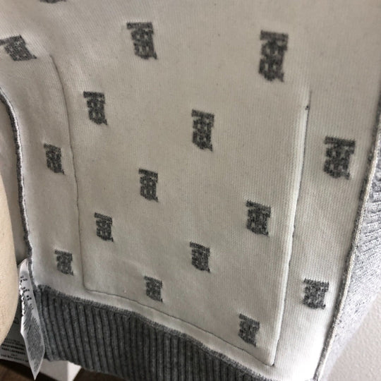 BURBERRY cardigan 8028721 wool gray TB logo all-over pattern ＳＰ