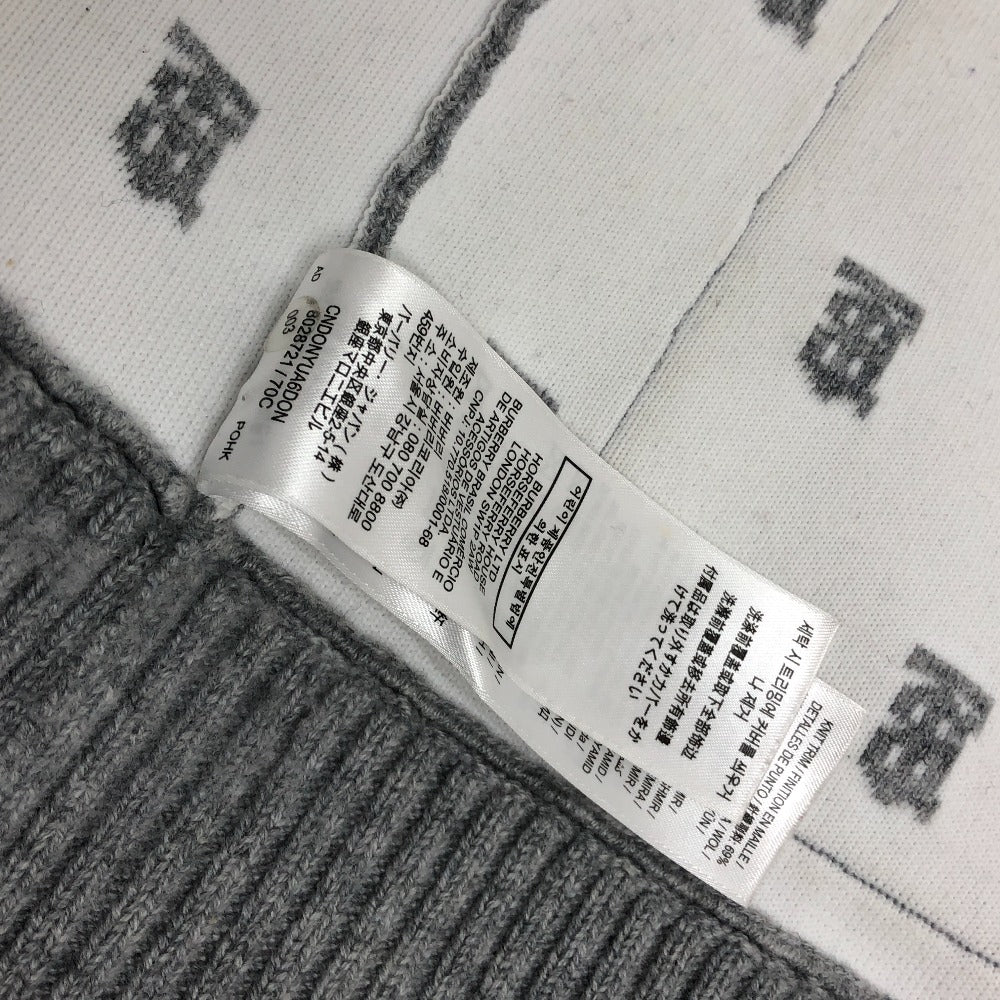 BURBERRY cardigan 8028721 wool gray TB logo all-over pattern ＳＰ