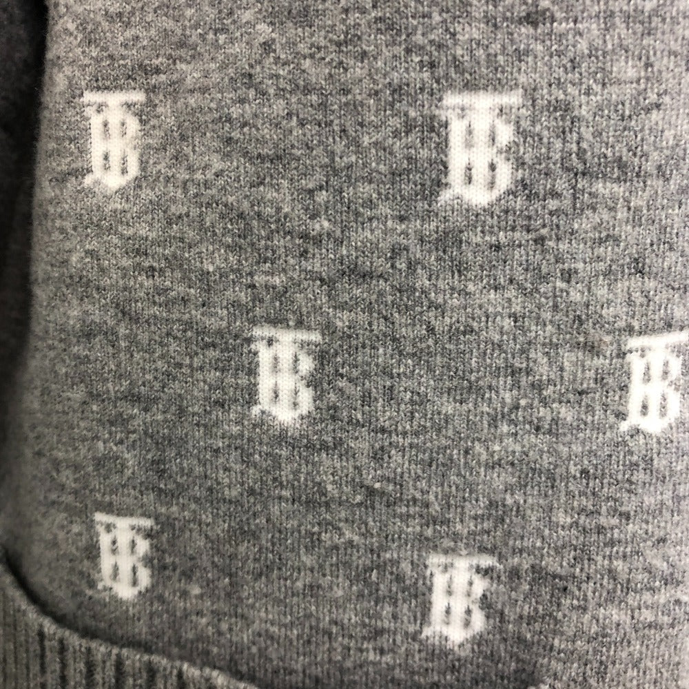 BURBERRY cardigan 8028721 wool gray TB logo all-over pattern ＳＰ