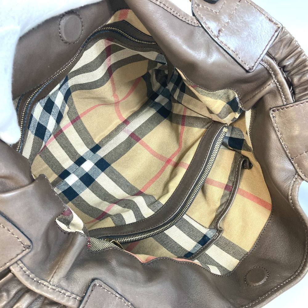 BURBERRY Tote Bag leather Brown Shoulder Gradation