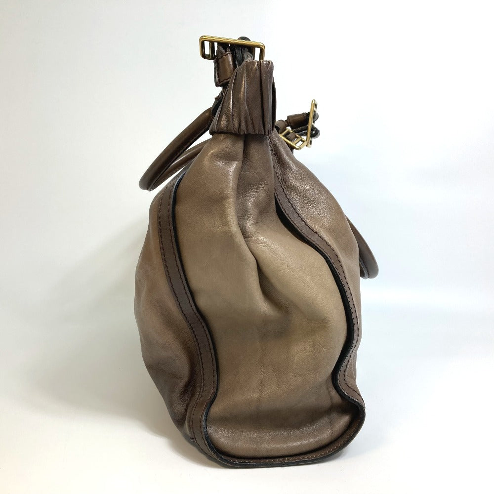 BURBERRY Tote Bag leather Brown Shoulder Gradation