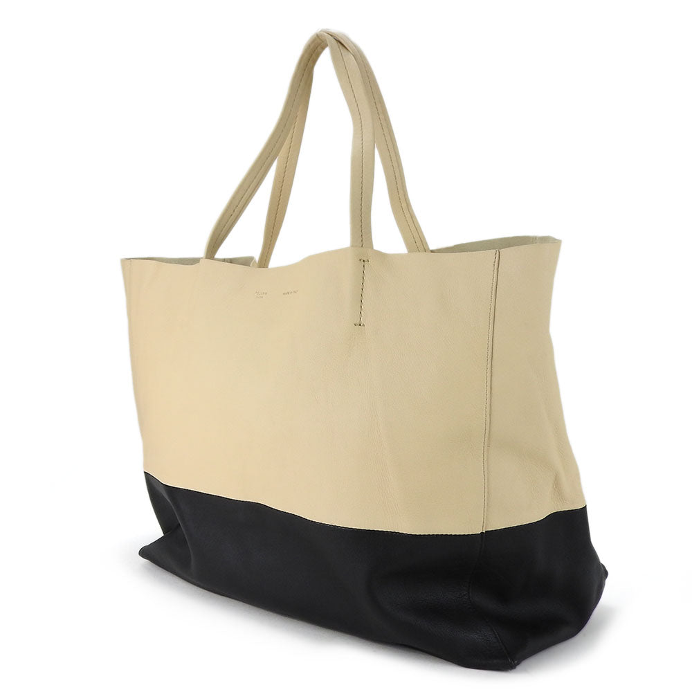 CELINE Tote Bag 169263EBT leather beige Horizontalkava Women Used Authentic