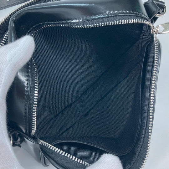 BURBERRY Shoulder Bag leather black By color logo Horseferry mens Used Authentic