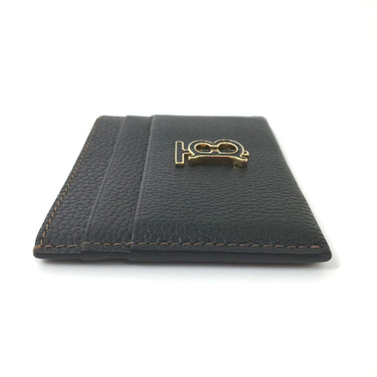 BURBERRY Card Case leather black TB Women Used Authentic