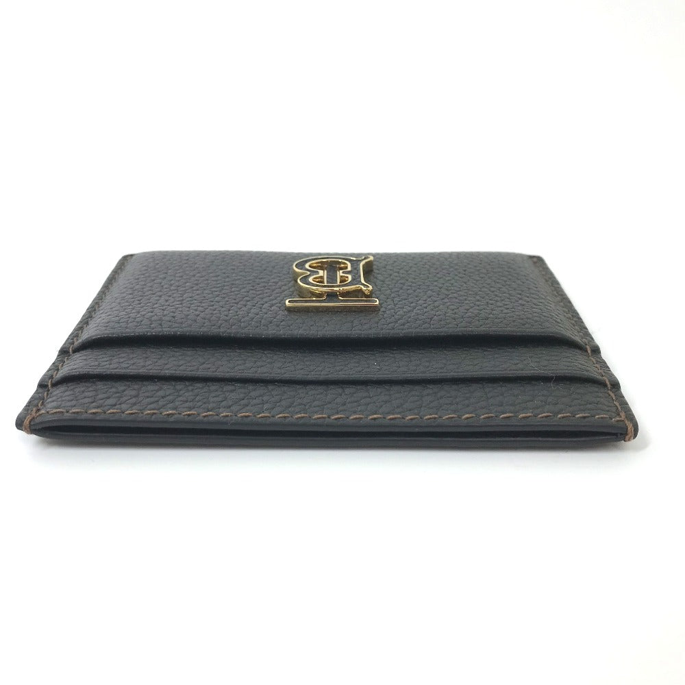 BURBERRY Card Case leather black TB Women Used Authentic