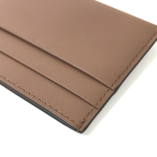 BURBERRY Card Case leather Brown logo Women Used Authentic