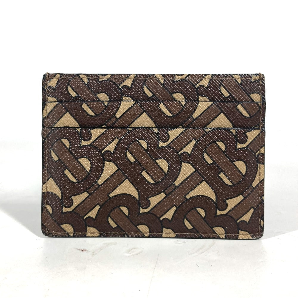 BURBERRY Card Case leather Brown TB logo unisex(Unisex) Used Authentic